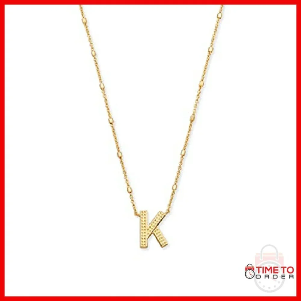 14k Gold-Plated Letter Pendant Necklace 19